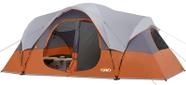Carpa de Camping UNP para 10 Personas, Impermeable, con 5 Ventanas, Naranja