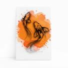 Carpa Peixe Arte Laranja Minimalista Quadro Canvas 60x40cm