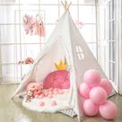 Carpa tipi para niños Wilhunter para interiores con luces de estrellas 120x120x155 cm