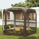 Carpa tipo Casa Mosquitera EAST OAK Pop-Up 3x3 m con Bolsa de Transporte Marrón