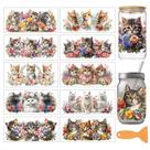 Carraft UV DTF Cup Wrap para flores fofas de gato de vidro de 500 ml Carraft UV DTF Cup Wrap para flores fofas de gato de vidro de 500 ml