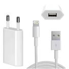 Carregador 10W com Cabo Lightning 1 Metro Compatível com iPhone 5S, 6, 6S, 7, 8, Plus, X, XR, XS, 11