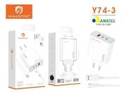 Carregador 140W USB-C Branco 3 Portas Inteligentes + Cabo Incluso