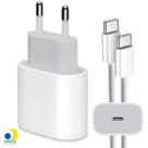 Carregador 20W Turbo Fonte com Cabo Tipo C Compatível iPhone 15 16 e 17 Pro e Max Carregador 20W Turbo Fonte com Cabo Tipo C Compatível iPhone 15 16 e 17 Pro e Max