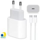 Carregador 20W Turbo Fonte USB-C + Cabo 1M Compatível Iphone 15 15 pro 15 pro max 15 plus