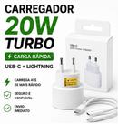 Carregador 20W Turbo USBC Cabo Lightning Carga Rápida Compativel com iPhone 11 12 13 14 Seguro e Homologado