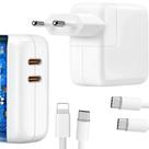 Carregador 50w Usbc Duplo Compatível com Iphone 16 15 14 13 2x Cabos