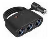 Carregador Acendedor Automotivo 3 Saídas + 1 Usb + 1 Tipo C - Kapbom