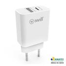 Carregador Adaptador de Parede com 1 USB e 1 USB-C PD - Iwill