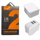 Carregador Adaptador Universal Duplo Rápido De Viagem Com 2 Saida Usb 2.4 A Para Celular JSX-A2203