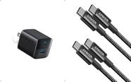 Carregador Anker USB C 33W, pacote com 2 unidades com cabo USB C, porta PD de 60 W