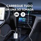 Carregador Automotivo 150W 5 Saídas USB + Tomada Universal Compatível Celular Tablet Notebook