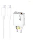 Carregador Celular 45w Turbo Power Usb A + Usb-c Com Tipo C