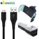 Carregador Celular Kit Veicular Samsung J7 J6 J5 Prime Micro USB - Flex Gold