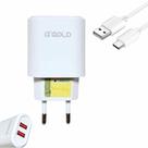 Carregador Cleular Fonte 02 Entradas Usb + Cabo Tipo-C 3.1A Carga Rápida Carregador Cleular Fonte 02 Entradas Usb + Cabo Tipo-C 3.1A Carga Rápida