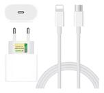 Carregador com Cabo Compatível com iPhone 8 Plus, X, XR, 11, 12, 13 e 14 Pro Max Branco