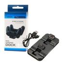 Carregador compativel Duplo Para 2 Controles PS4 + Cabo USB OTVO