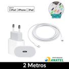 Carregador Completo 2 Metros Compativel iPhone 11 12 13 14 Cabo Lightning Tomada Fonte 20W Turbo MFI
