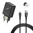 Carregador Completo TURBO 03 Entradas USB 5.1A com Cabo TIPOC de 1 Metro INOVA CAR3248C