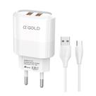 Carregador Completo Turbo 4.1A 2 USB Completo Cabo Tipo-C CA34-3/Tipo-C