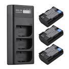 Carregador de bateria Andoer LP-E6 com 3 baterias LP-E6 2650mAh