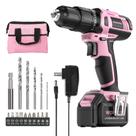Carregador de bateria Drill Driver WORKPRO Pink 20V de íon de lítio 1