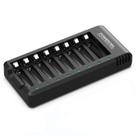 Carregador de bateria POWEROWL 8 compartimentos AA AAA USB de alta velocidade