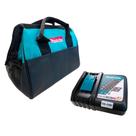 Carregador de Bateria rápido 18V Makita modelo DC18RC Bivolt + Bolsa de ferramentas Makita Carregador de Bateria rápido 18V Makita modelo DC18RC Bivolt + Bolsa de ferramentas Makita