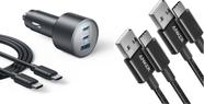 Carregador de carro Anker Cabo USB C de 167,5 W de porta tripla