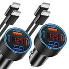 Carregador de carro Avatcen 65W 4 portas USB C Cabo duplo de carregamento rápido