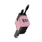 Carregador de carro BLESSOURCE 4 em 1 retrátil 66 W Fast Pink