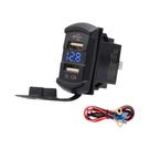 Carregador De Carro Dual USB 12/24V 5V4.2A Com Display De Voltímetro LED E Tomada De Carregamento