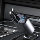 Carregador de carro EloBeth retrátil de 60 W, portas USB tipo C x2
