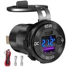 Carregador de carro Ouffun 83W 12V com tomada USB 65W PD3.0 e 18W QC3.0