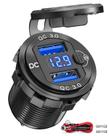 Carregador de carro Saída USB Qidoe 12V Dual QC 3.0 com voltímetro