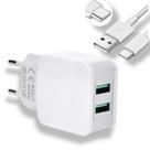 Carregador de celular bivolt 2 USB cabo TipoC Carga Rápida Universal