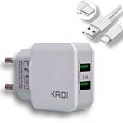 Carregador de Celular Turbo Smartphone 2 USB Cabo TipoC Bivolt