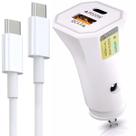 Carregador De Celular Veicular Usb + Type-C PD com Cabo 1m Branco