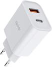 Carregador de parede com duas entradas 20w pd e 18w qc cor branco Carregador de parede com duas entradas 20w pd e 18w qc cor branco