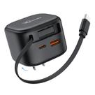 Carregador de parede DreamBee retrátil de 3 portas USB 35W tipo C