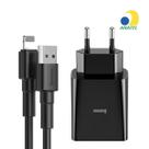 Carregador de Parede Duplo USB Baseus Speed Mini 10.5W (com cabo Lightining 2.4A 1m) TC-012 Preto
