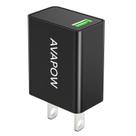 Carregador de parede USB C AVAPOW 18W de carregamento rápido preto