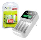 Carregador de Pilha AA/AAA com Display + 4 Pilhas Recarregaveis AA 2900 mah 1.2V