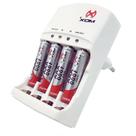 Carregador De Pilha Aaa + 04 Pilhas Recarregáveis Mox Bivolt