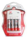 Carregador de Pilhas AA/AAA e Bateria 9v Com 4 Pilhas AA Recarregáveis 2600 mah Auto Stop