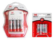 Carregador de Pilhas e Bateria 9v Mox Bivolt Com 8 Pilhas Recarregáveis AA+4/AAA+4
