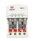 Carregador De Pilhas E Baterias 9v + 4 Pilhas AAA 1000 mah Palito Recarregaveis