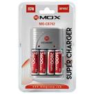 Carregador de Pilhas MO-792 AA/AAA/ 9V + 4 Pilhas AA 3600mah Bivolt - Mox