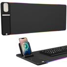 Carregador de telefone sem fio e mouse pad RGB para jogos Mahensy