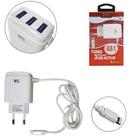 Carregador de Tomada Bivolt com 3 Saidas Usb 4,8a e Cabo Ip5 6 7 8 X 1,10m Turbo - Dynasty Carregador de Tomada Bivolt com 3 Saidas Usb 4,8a e Cabo Ip5 6 7 8 X 1,10m Turbo - Dynasty